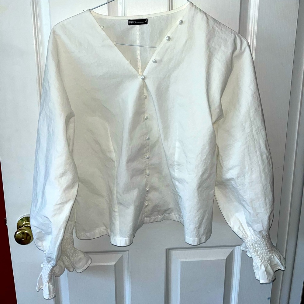 White Button Down with Pearl Buttons